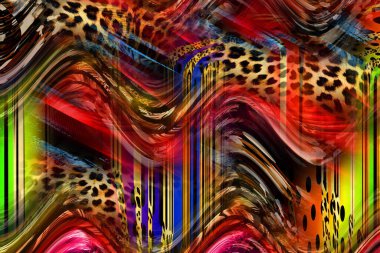 Leopar deseni. Parlak moda vahşi arka plan. Şık hayvan baskısı. Tekstil kumaş deseni. Modern moda kumaşı deseni..