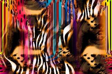 Leopar deseni. Parlak moda vahşi arka plan. Şık hayvan baskısı. Tekstil kumaş deseni. Modern moda kumaşı deseni..