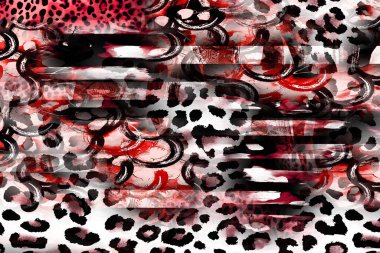 Leopar deseni. Parlak moda vahşi arka plan. Şık hayvan baskısı. Tekstil kumaş deseni. Modern moda kumaşı deseni..