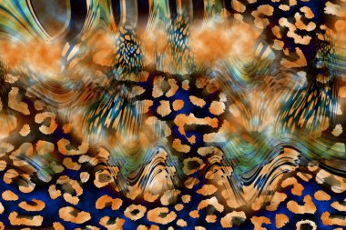 Leopar Tekstil deseni. Geometrik Çizgiler Moda Tasarımı. Soyut geometrik girdap fraktal.Tie Dye Arkaplan. Hippie soyut psikedelik çizgili renkler. Tekstil çizimi.