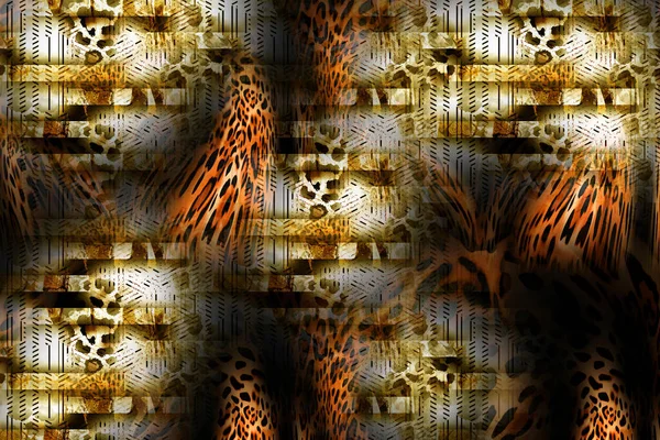 Leopard Pattern Shining Fashion Wild Background Chic Animal Print Textile — Foto de Stock