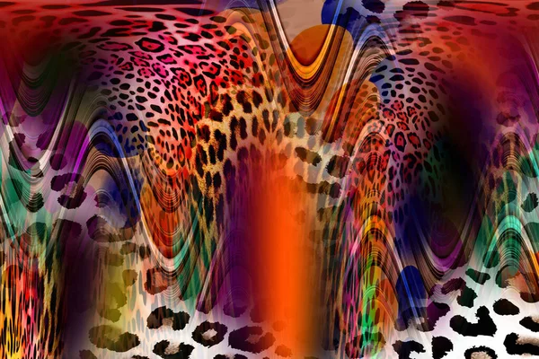 Leopard Pattern Shining Fashion Wild Background Chic Animal Print Textile — ストック写真