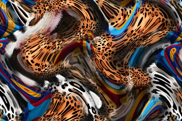 Leopar Deseni Parlak Moda Vahşi Arka Plan Şık Hayvan Baskısı — Stok fotoğraf