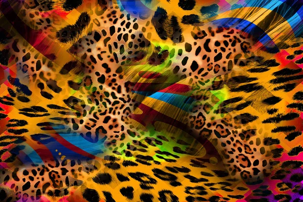 Leopard Pattern Shining Fashion Wild Background Chic Animal Print Textile — ストック写真