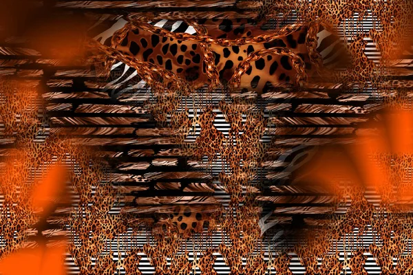 Leopard Pattern Shining Fashion Wild Background Chic Animal Print Textile — Foto de Stock