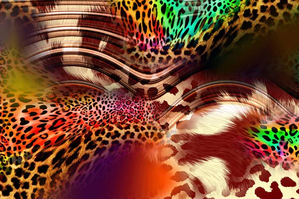 Leopar Deseni Parlak Moda Vahşi Arka Plan Şık Hayvan Baskısı — Stok fotoğraf