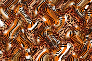 Leopar Tekstil deseni. Geometrik Çizgiler Moda Tasarımı. Soyut geometrik girdap fraktal.Tie Dye Arkaplan. Hippie soyut psikedelik çizgili renkler. Tekstil çizimi.