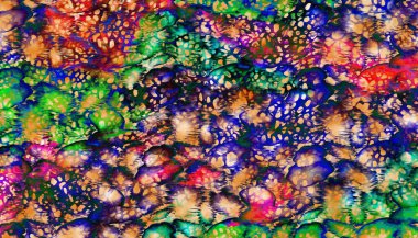 Leopar Tekstil deseni. Geometrik Çizgiler Moda Tasarımı. Soyut geometrik girdap fraktal.Tie Dye Arkaplan. Hippie soyut psikedelik çizgili renkler. Tekstil çizimi.