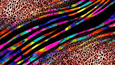 Leopar Tekstil deseni. Geometrik Çizgiler Moda Tasarımı. Soyut geometrik girdap fraktal.Tie Dye Arkaplan. Hippie soyut psikedelik çizgili renkler. Tekstil çizimi.