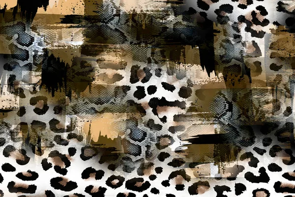 Leopard Textile Print Pattern Geometric Lines Pattern Fashion Design Abstract — Φωτογραφία Αρχείου