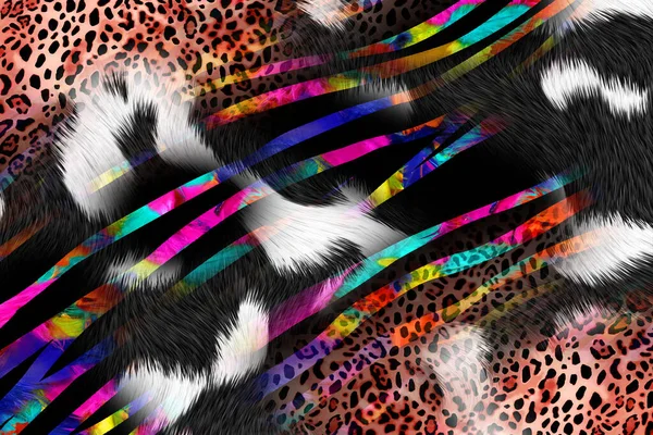 Leopard Textile Print Pattern Geometric Lines Pattern Fashion Design Abstract — Photo