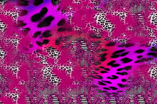 Leopard Textile Print Pattern Geometric Lines Pattern Fashion Design Abstract — Stock Fotó