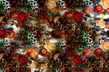 Leopar Tekstil deseni. Geometrik Çizgiler Moda Tasarımı. Soyut geometrik girdap fraktal.Tie Dye Arkaplan. Hippie soyut psikedelik çizgili renkler. Tekstil çizimi.