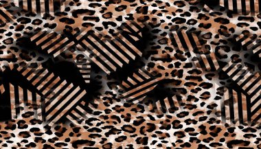 Leopard Textile print pattern.Geometric Lines Pattern Fashion Design.Abstract geometric swirl fractal.Tie Dye Background.Hippie abstract psychedelic stripe colors.Textile illustration