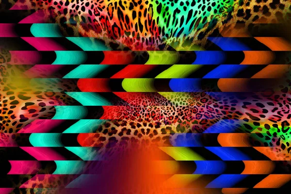 Leopard Textile Print Pattern Geometric Lines Pattern Fashion Design Abstract — 스톡 사진