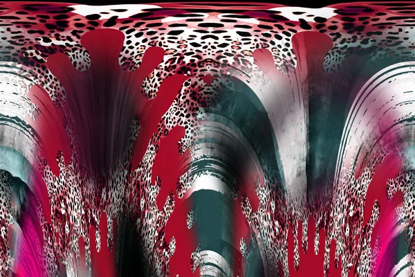 Leopard Textile Print Pattern Geometric Lines Pattern Fashion Design Abstract — стоковое фото