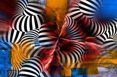 Leopar Tekstil deseni. Geometrik Çizgiler Moda Tasarımı. Soyut geometrik girdap fraktal.Tie Dye Arkaplan. Hippie soyut psikedelik çizgili renkler. Tekstil çizimi.