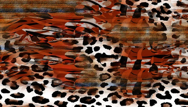Padrão Impressão Têxtil Leopardo Linhas Geométricas Padrão Fashion Design Abstract — Fotografia de Stock