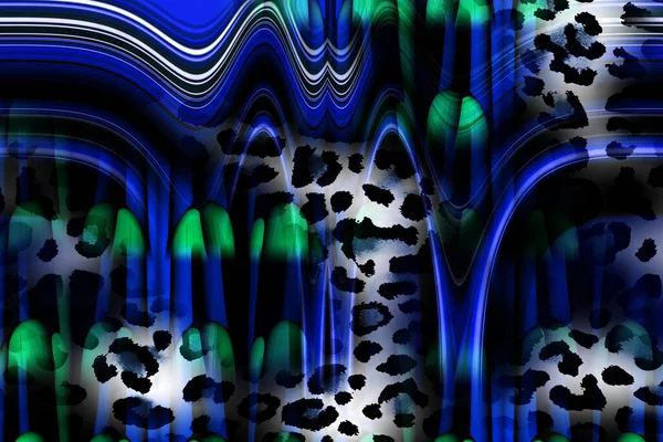 Leopard Textildruckmuster Geometrische Linien Muster Modedesign Abstrakte Geometrische Wirbelfrakt Tie — Stockfoto