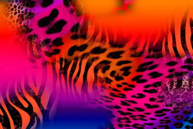 Tekstil baskısı. Soyut özgeçmiş. Renkli kıyafetler. Tekstil deseni. Leopar deseni ve tekstil deseni.