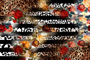 Tekstil baskısı. Soyut özgeçmiş. Renkli kıyafetler. Tekstil deseni. Leopar deseni ve tekstil deseni.