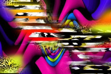 Tekstil baskısı. Soyut özgeçmiş. Renkli kıyafetler. Tekstil deseni. Leopar deseni ve tekstil deseni.