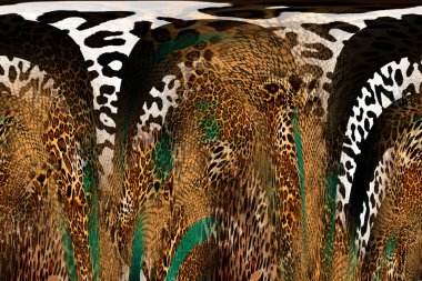 Tekstil baskısı. Soyut özgeçmiş. Renkli kıyafetler. Tekstil deseni. Leopar deseni ve tekstil deseni.