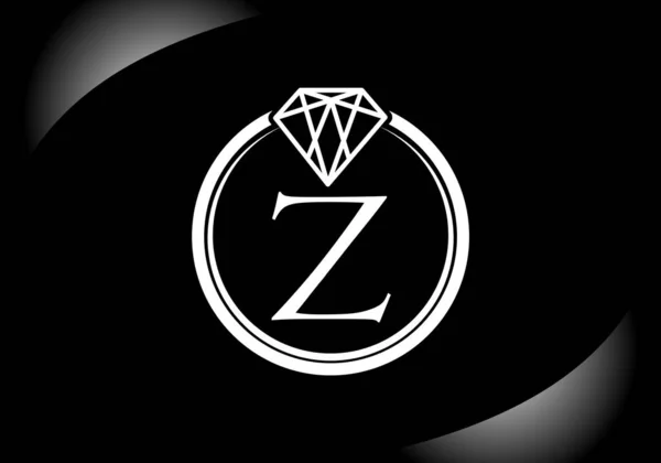 Litera Alfabetu Okręgu Diamond Logo Pierścionka Projekt Logo Biżuterii Nowoczesne — Wektor stockowy