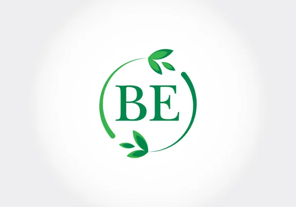 Monogrammbuchstaben Mit Blättern Grünes Umweltfreundliches Logo Konzept Modernes Vektorlogo Für — Stockvektor