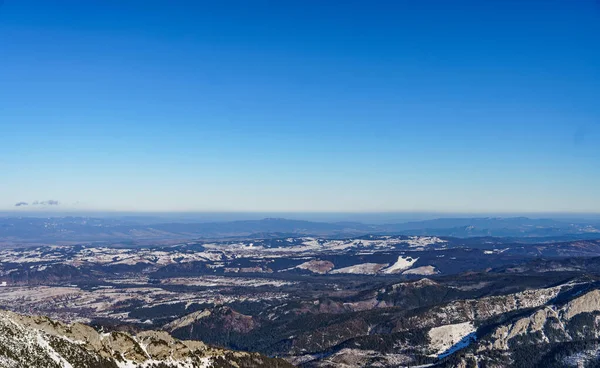 Uitzicht Vanaf Tatra Richting Beskids Met Steden Hieronder — Stockfoto