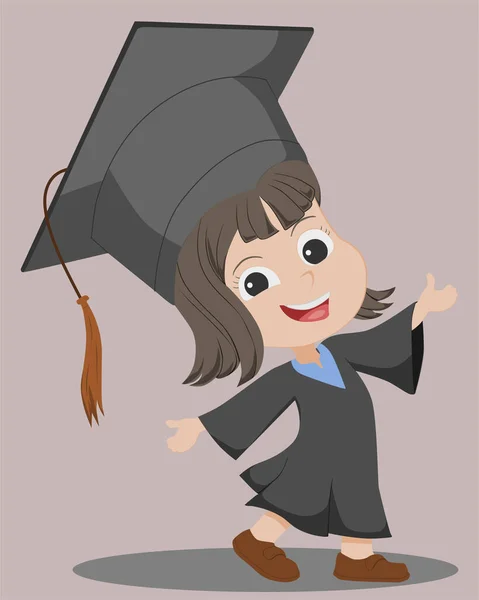 Mezuniyeti kutlayan küçük bir kızın resmi.