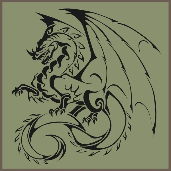 color dragon silhouette illustration with background