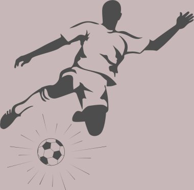 futbol oyuncusu silueti basit resimleme görüntüsü
