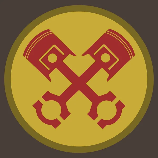 Проста Ілюстрація Логотипу Поршня Фоном — стоковий вектор