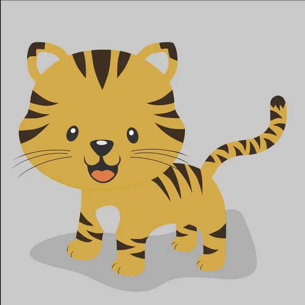 Siyah çizgili sarı sevimli kaplan çizimi