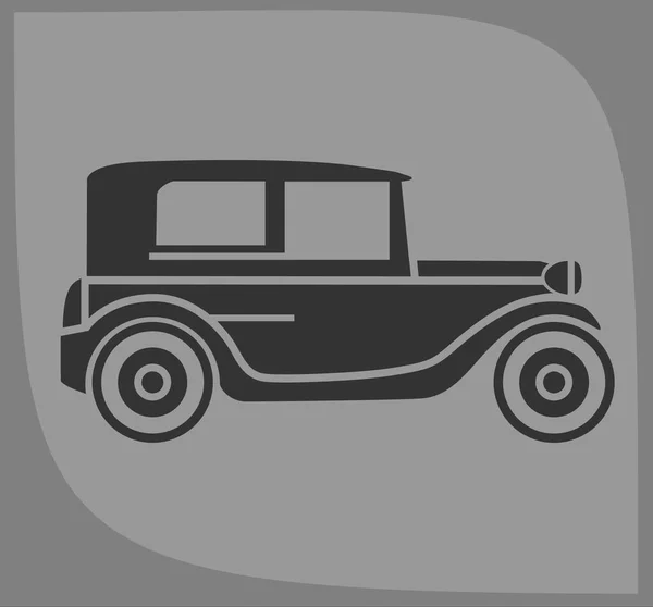 Black Classic Car Silhouette Illustration — Vettoriale Stock