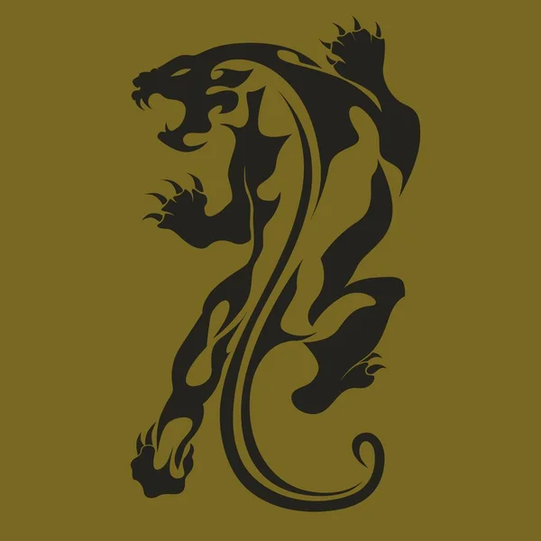 Kaplan silueti arka planda resim çiziyor