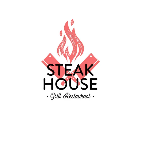 Steakhouse gril restaurace nože na černé vektorové ilustrace — Stockový vektor
