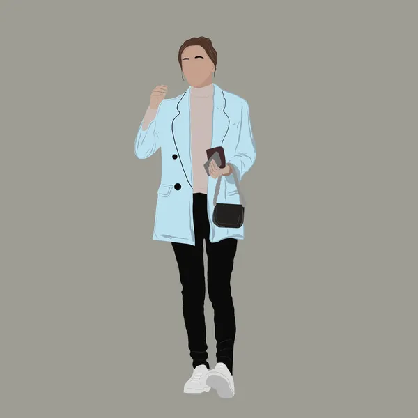 Ilustración Vectorial Moda Callejera Kpop Idolos Callejeros Los Coreanos Ídolo — Vector de stock