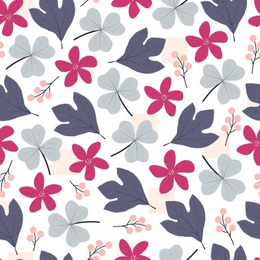 Artistic trendy seamless floral ditsy repeat pattern design. Modern elegant repeating blooming flowers and foliage background for printing and textile