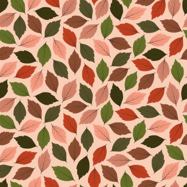 Elegant trendy ditsy floral vector seamless pattern design of green and dry leaves. Repeating texture foliate background for printing and textile