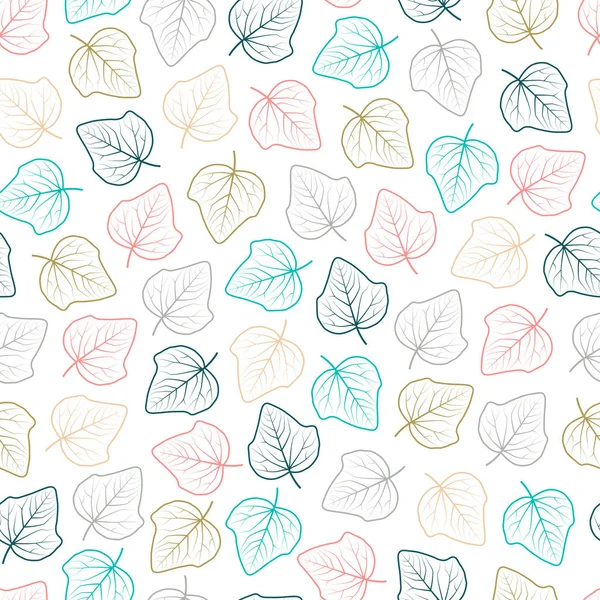 Modern Artistic Autumn Seamless Ditsy Pattern Design Exotic Abstract Leaves — Stockvektor
