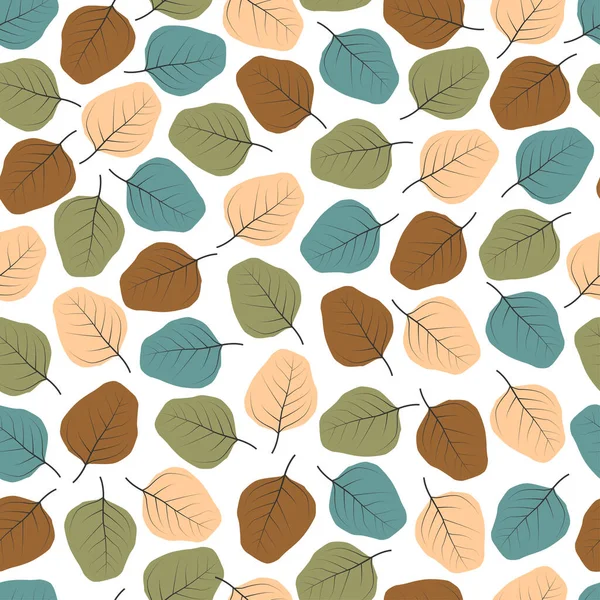 Modern Elegant Autumn Seamless Ditsy Pattern Design Exotic Abstract Leaves — Image vectorielle