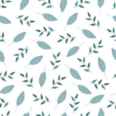 Elegant modern seamless floral ditsy pattern design of abstract exotic leaves. Artistic repeating vector foliage texture background for textile