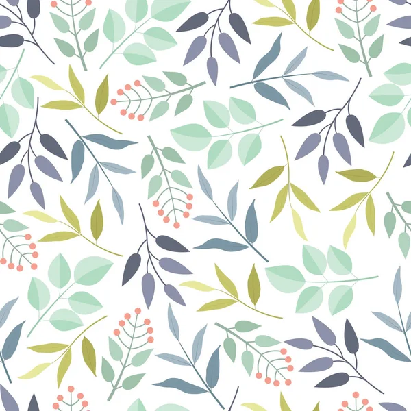 Stylish Trendy Foliage Vector Seamless Ditsy Pattern Design Modern Elegant — Vetor de Stock