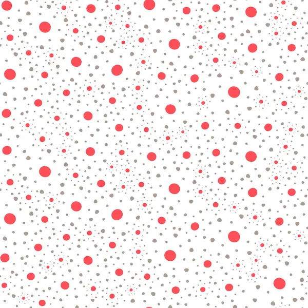 Trendy vector seamless polka dots and circles pattern design with white background. Scattered colorful dots repeat texture for printing and textile