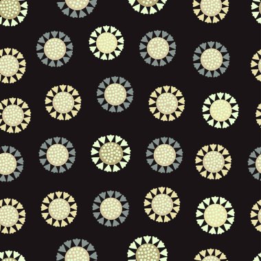 Artistic ornamental vector floral seamless pattern design of colorful mandalas. Artistic batik repeat texture background for printing and textile