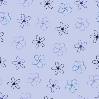 Decorative trendy beautiful flowers outlines. Vector floral seamless pattern design for textile and printing. Ditsy repeating texture background
