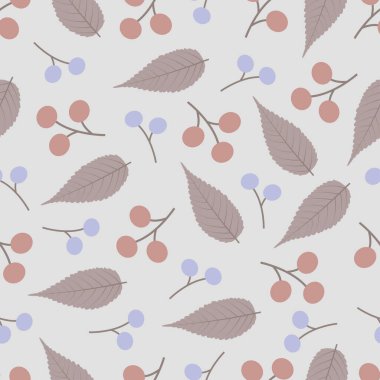Elegant trendy ditsy vector floral seamless pattern design of abstract leaves and seeds. Repeat texture foliate background for printing and textile