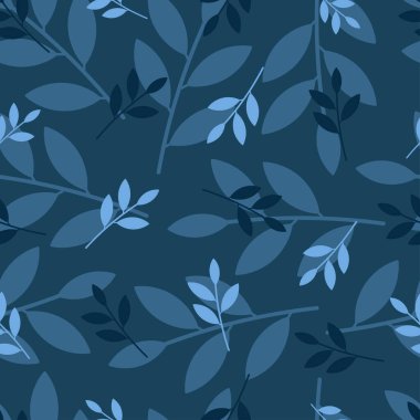 Elegant trendy vector ditsy floral seamless pattern design of variegated branches of leaves. Trendy foliage repeat texture for printing and textile